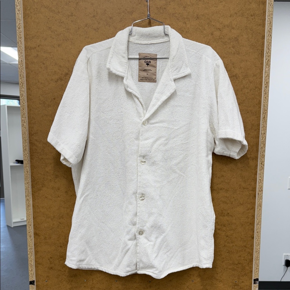 Men's OAS White Short Sleeve Shirt XL